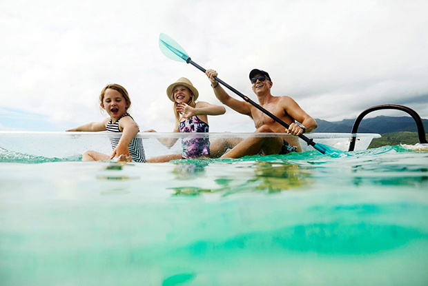 Family kayaking